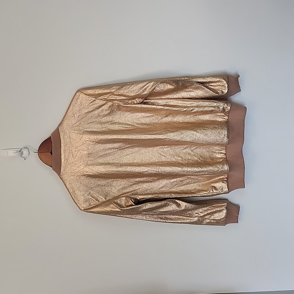NWTs Forever 21 rose gold bomber style jacket size S - Picture 2 of 6